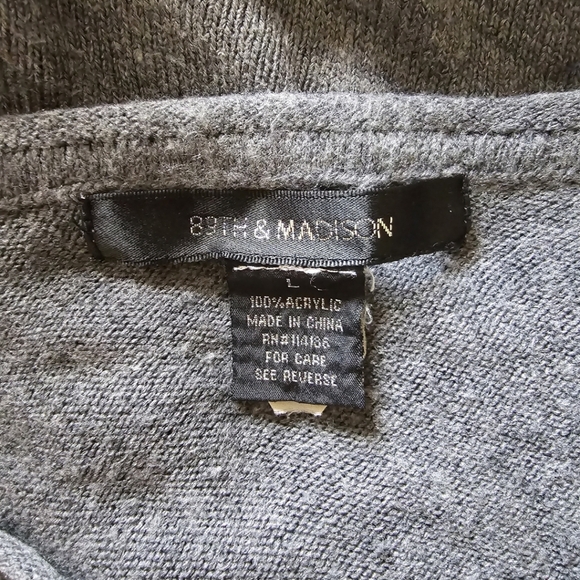 89th & MADISON Women's Gray Asymmetric One-Shoulder Knit Sweater - Picture 15 of 16